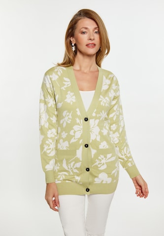 Usha Knit Cardigan in Green: front