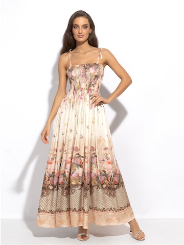 JIORO Zomerjurk 'BAROQUE FLOWERS' in Beige