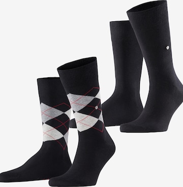 BURLINGTON Socks 'Everyday Argyle Mix 2-Pack' in Black: front