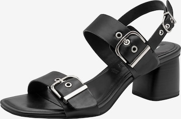 Sandales Tamaris en noir : devant