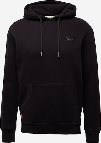 Superdry Sweatshirt 'ESSENTIAL' in Zwart: voorkant