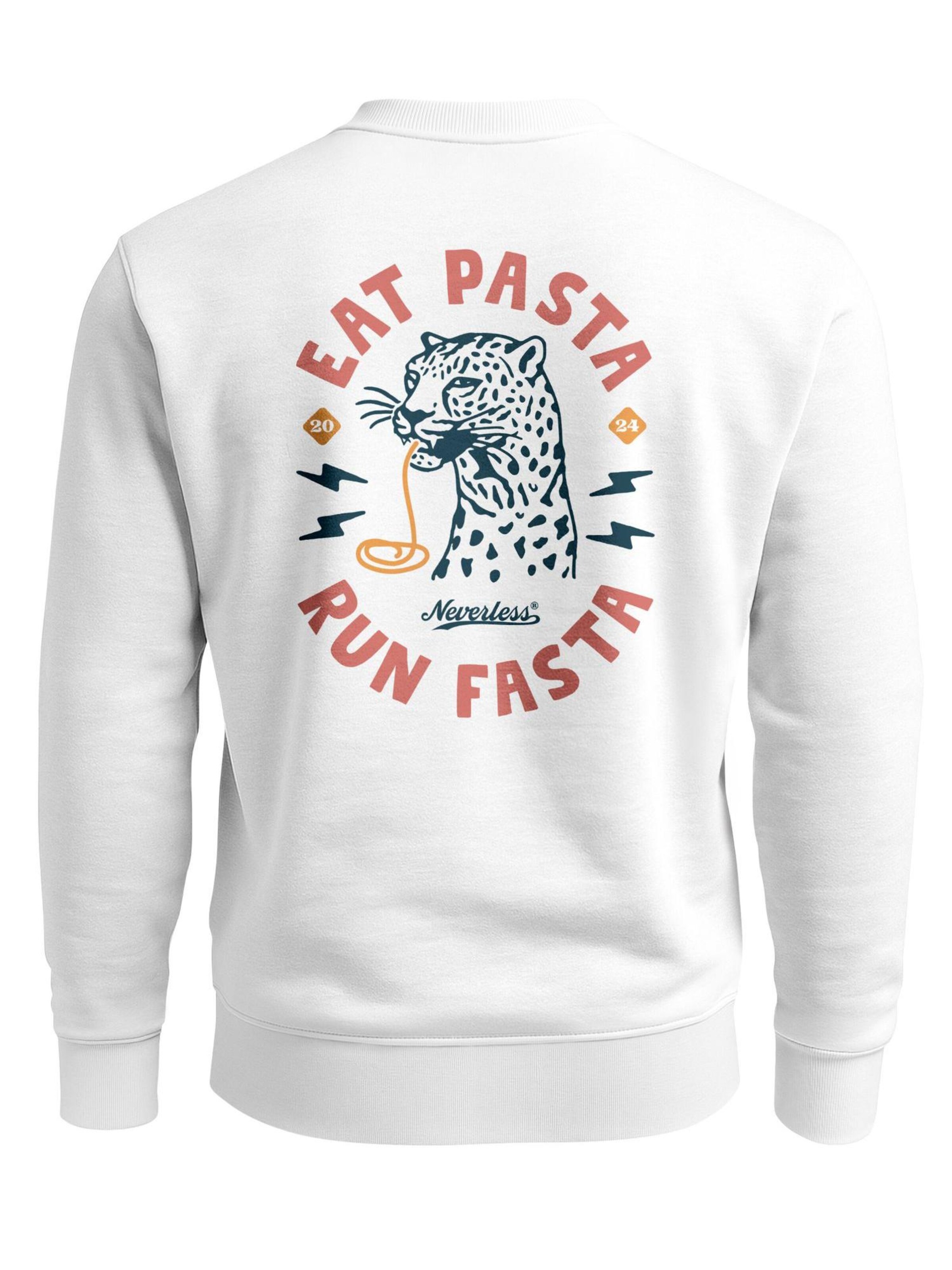 Neverless Sweatshirt 'Eat pasta' in White