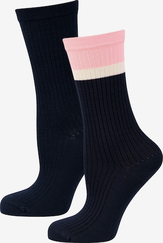 Nur Die Socks ' Soft Modal Ripp ' in Blue: front