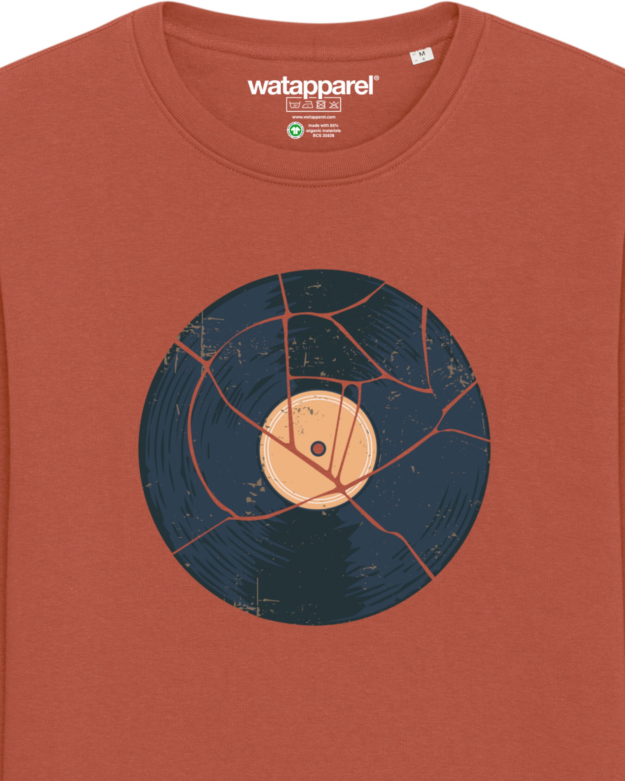 Watapparel Sweatshirt ' Broken Vinyl ' in Brown