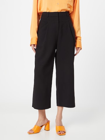 ESPRIT Wide leg Pleat-Front Pants in Black: front