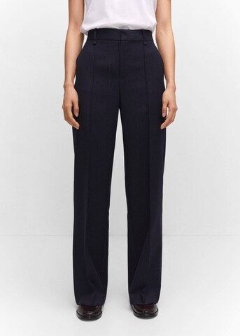 MANGO Loose fit Pleated Pants 'Maketa' in Blue: front