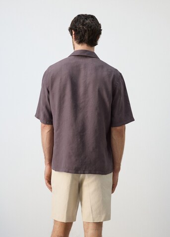 MANGO MAN Comfort Fit Hemd 'Lotus' in Braun