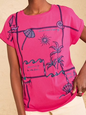 love & roses T-shirt i rosa