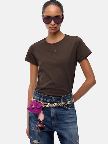 Maglietta 'PINKO BUSSOLOTTO T-SHIRT JERSEY T-SHIRT' di PINKO in marrone