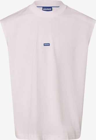 T-Shirt 'Navertz' HUGO Blue en blanc : devant