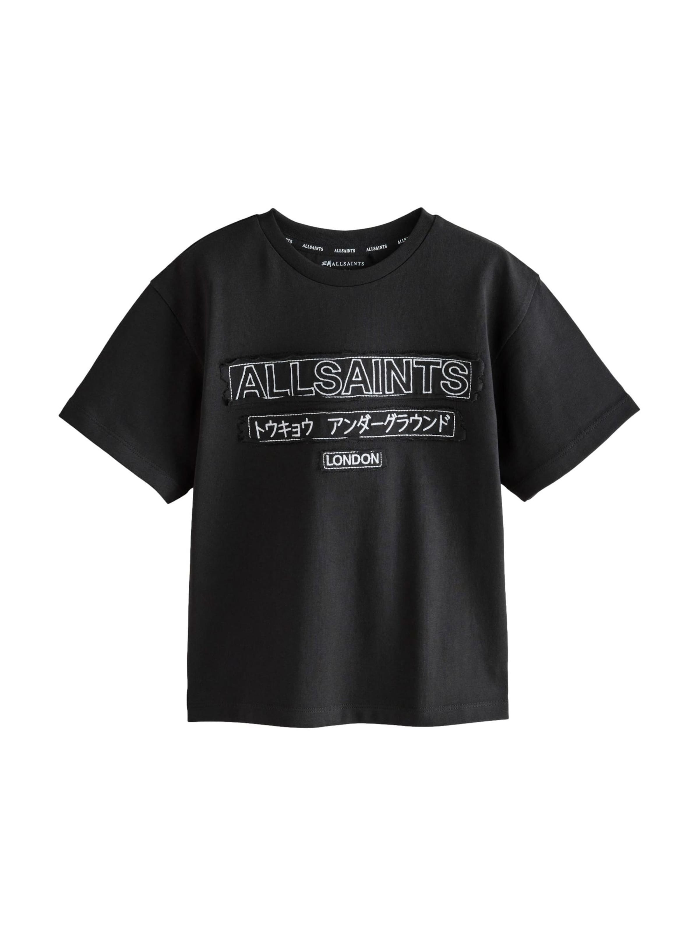 smALLSAINTS - Camiseta 'Underground' en negro: frente