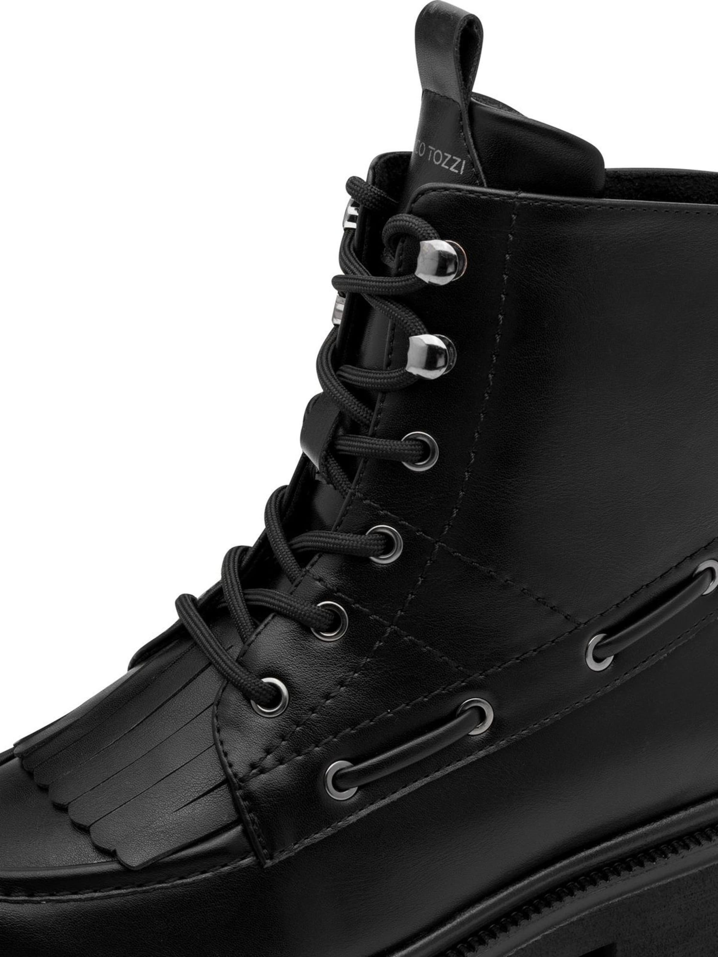 MARCO TOZZI Lace-Up Ankle Boots in Black