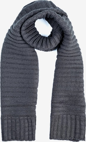 Passigatti Wrap 'Wolliger Strickschal gerippt' in Grey: front