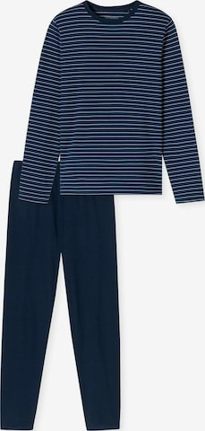 SCHIESSER Pyjama lang 'Casual Essentials' in Blau: Vorderseite
