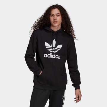 ADIDAS ORIGINALS Sweatshirt 'Adicolor Classics Trefoil' in Zwart: voorkant