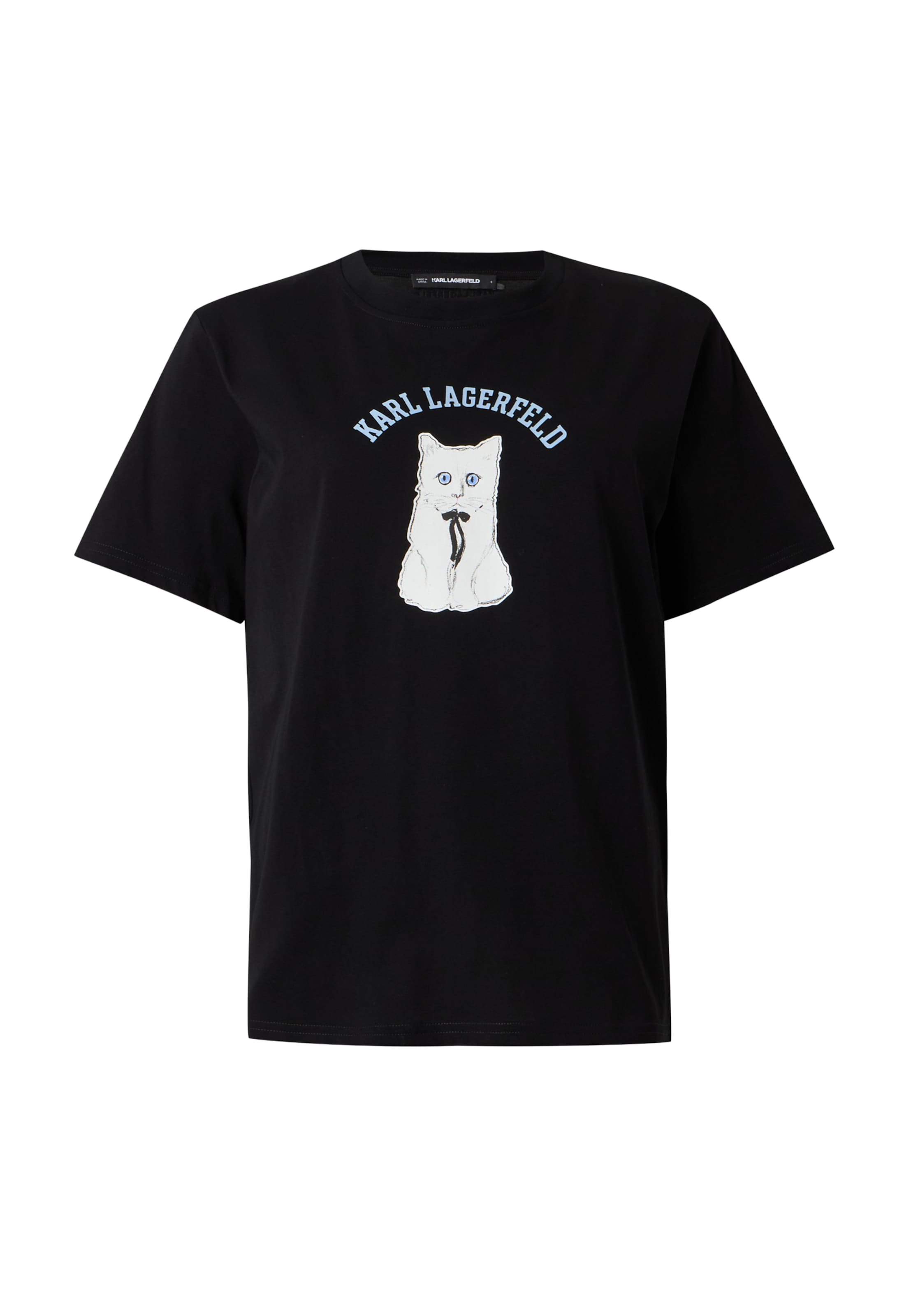 Tricou 'IKON CHOUPETTE' pe XS Karl Lagerfeld pe albastru deschis / negru / alb murdar, Vizualizare produs