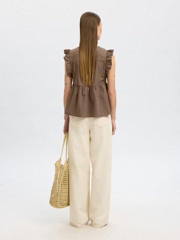 SELECTED FEMME Bluse 'SLFBlair-Ida' i brun