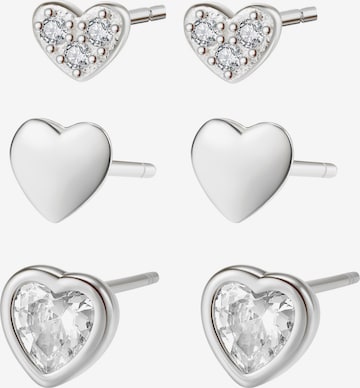 Boucles d'oreilles 'Heart Trio' Hey Happiness en argent : devant