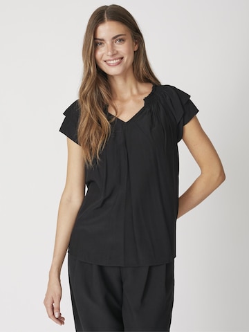 co'couture Bluse 'Sunrise' in Schwarz: Vorderseite