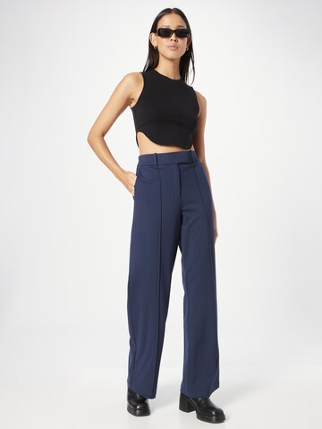 ESPRIT Wide leg Trousers with creases in Blue