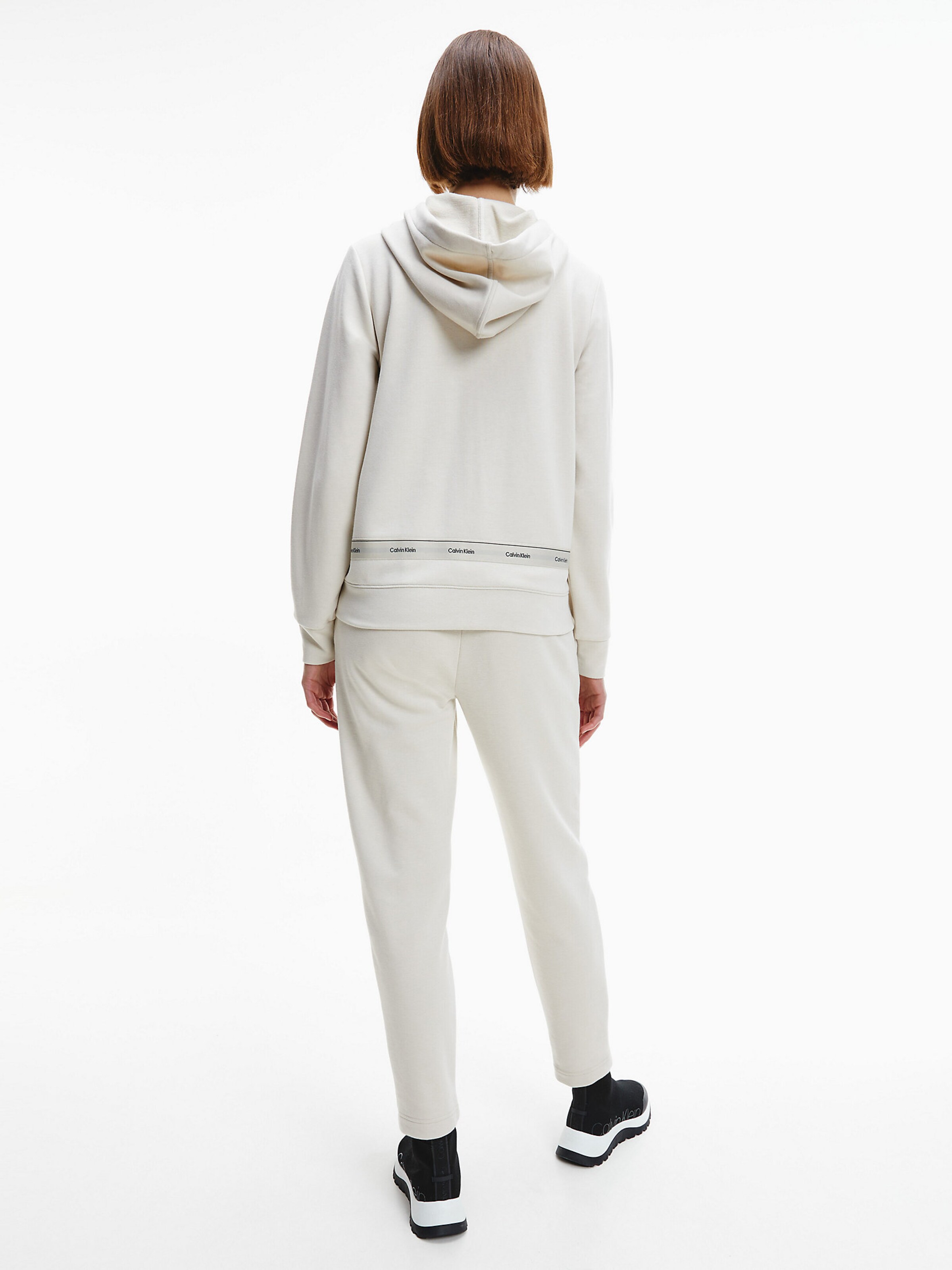 Grandes tailles Sweat-shirt Calvin Klein en Blanc Cassé 