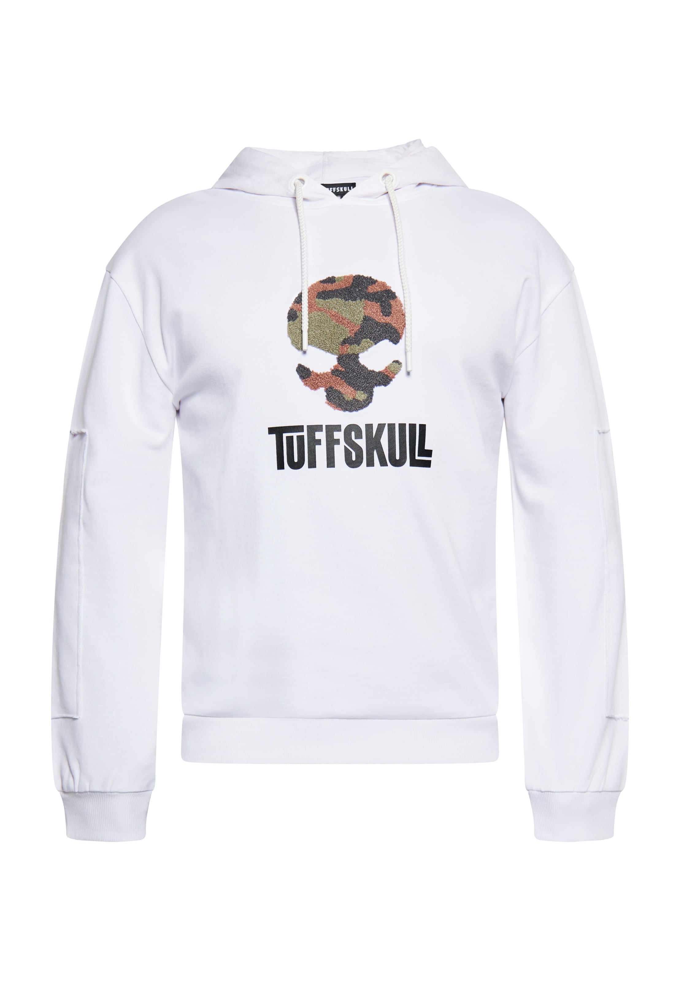 Sweat-shirt TUFFSKULL en blanc : devant