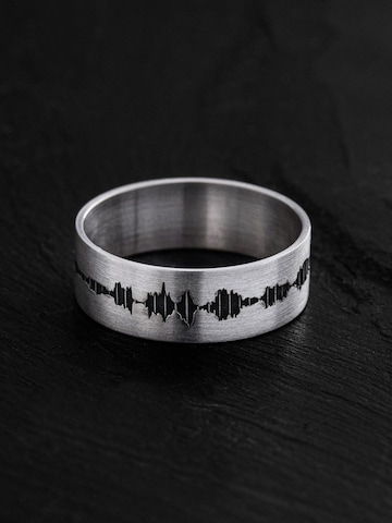 REYTEL Ring 'SOUNDWAVE ENGRAVING' in Zilver