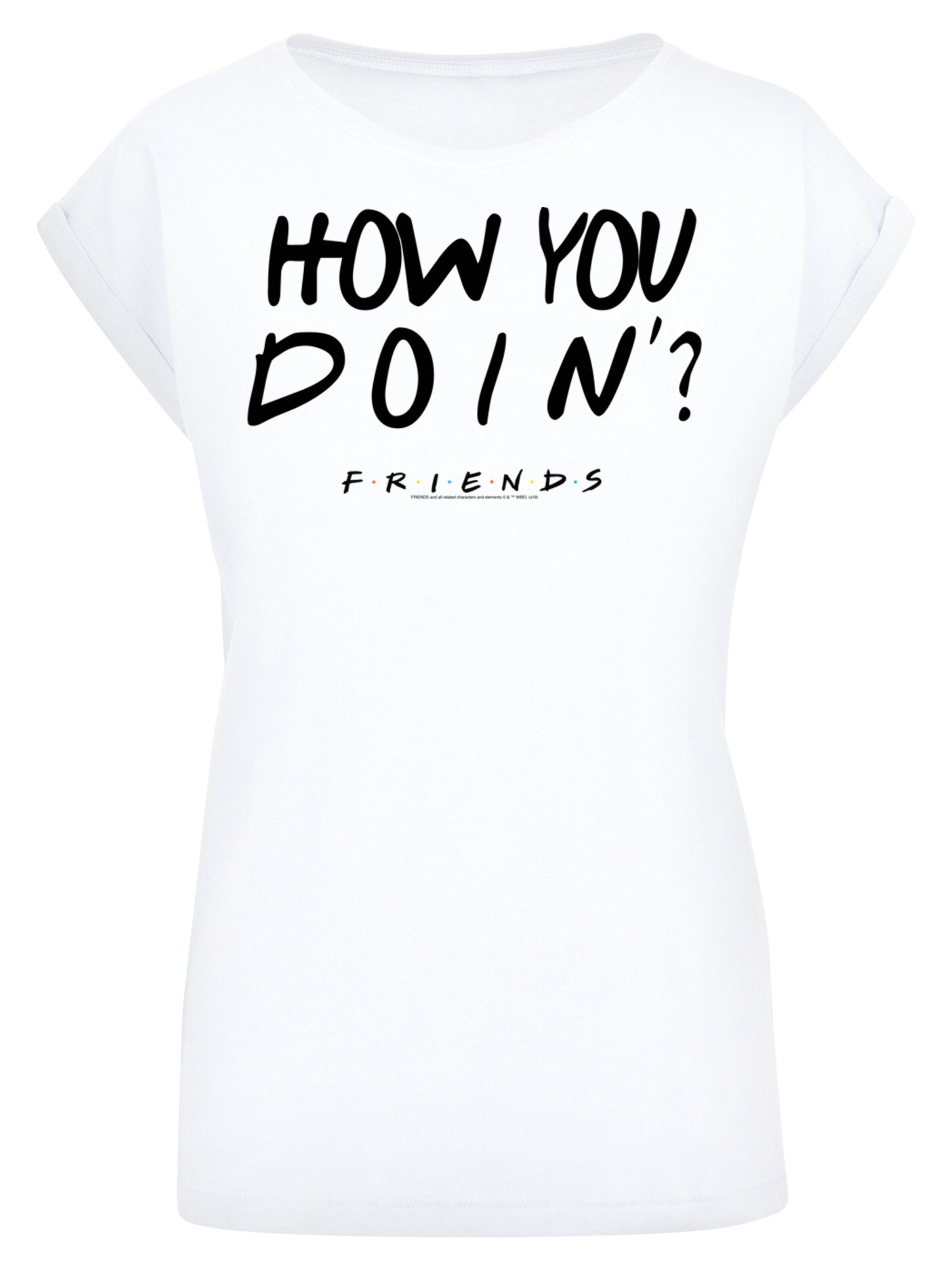 F4NT4STIC Shirt 'Friends How You Doin?' in White: front