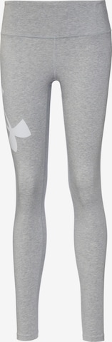 UNDER ARMOUR Skinny Workout Pants 'Campus' in Grey: front