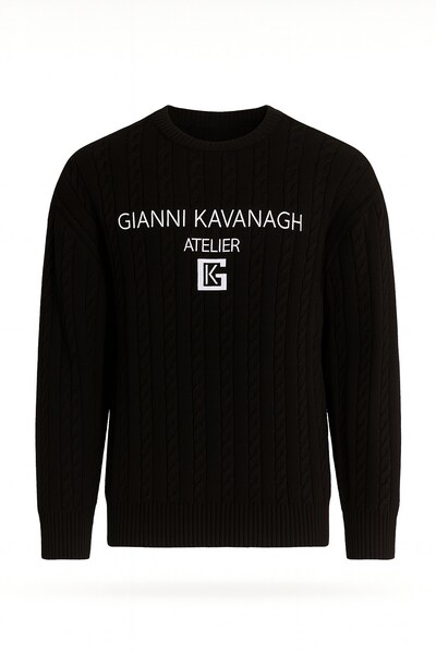 Gianni Kavanagh Pull-over 'Atelier' en noir / blanc, Vue avec produit
