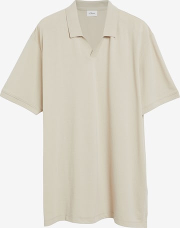 s.Oliver Men Big Sizes Shirt in Beige: front