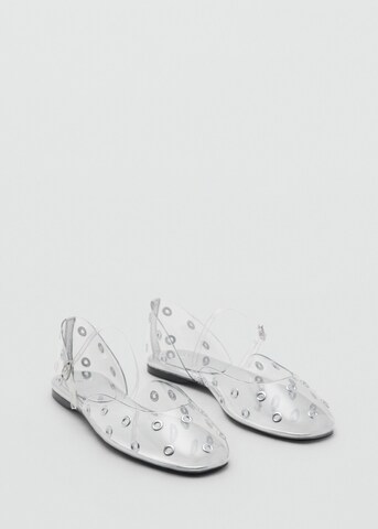 MANGO Riemchenballerina 'Chell' in Silber