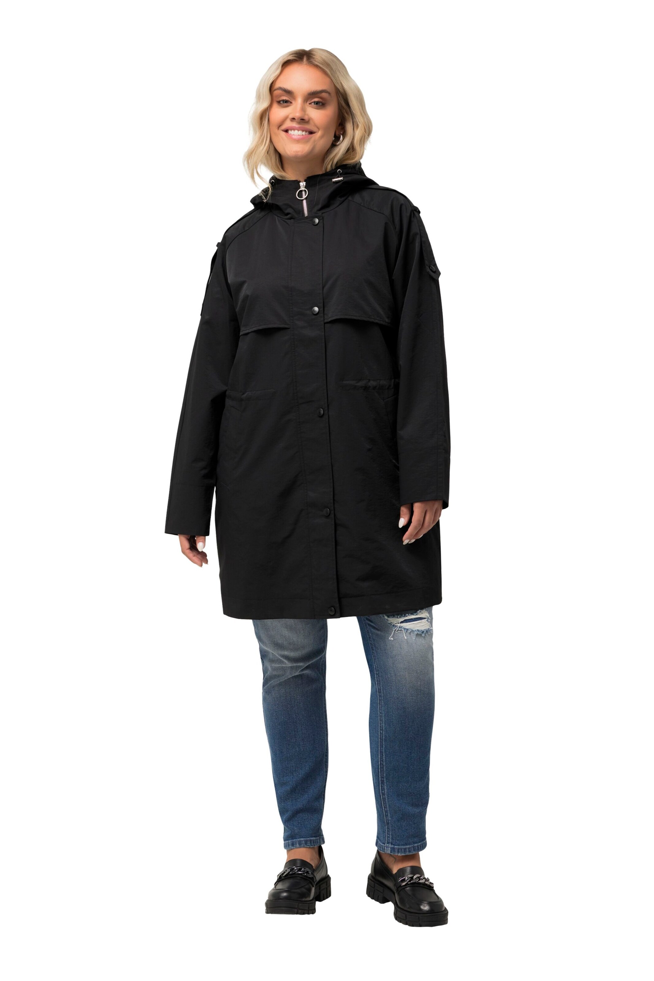 Ulla Popken Funktionsjacke in Schwarz