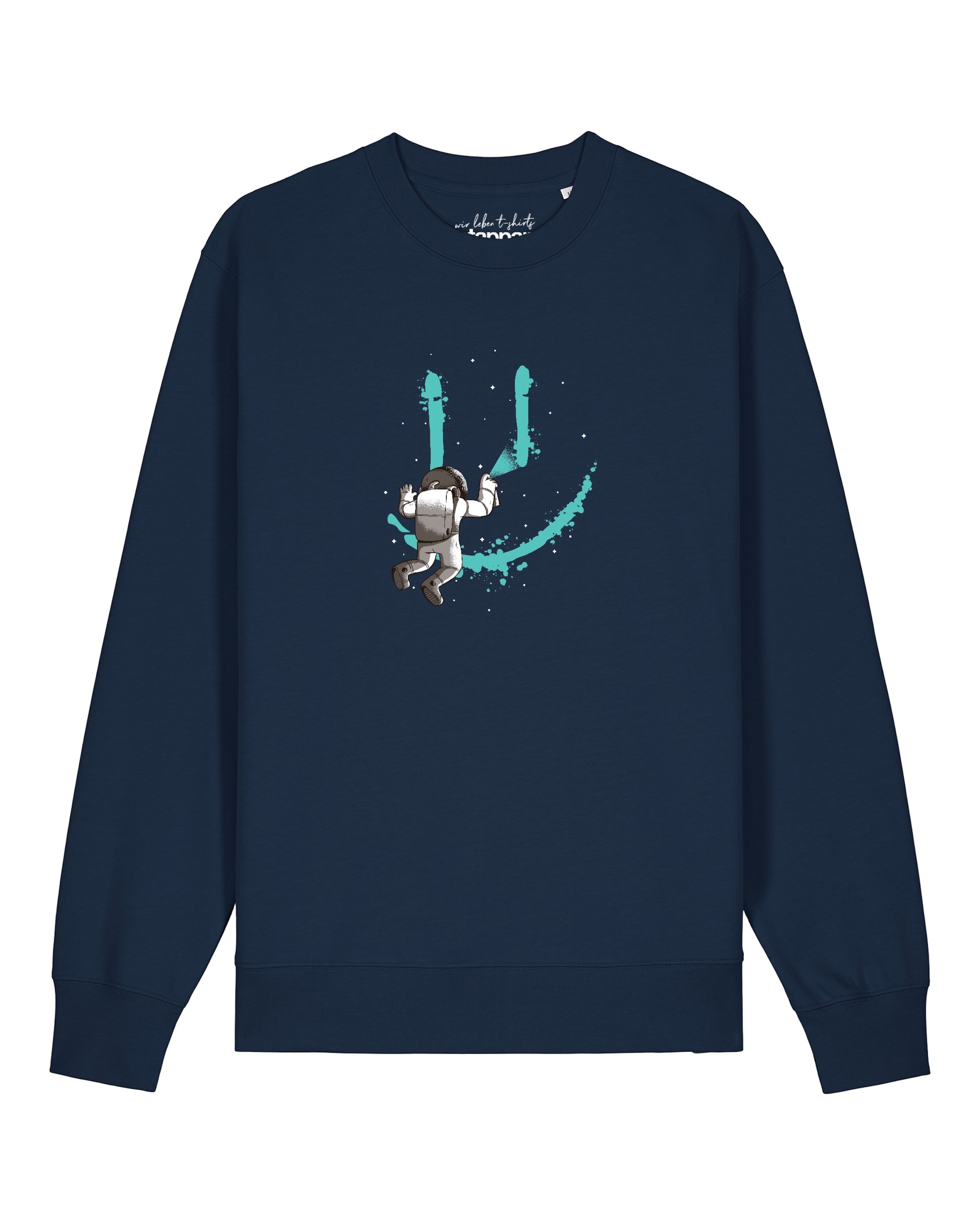 Watapparel Sweatshirt ' Graffiti Astronaut ' in Blauw: voorkant