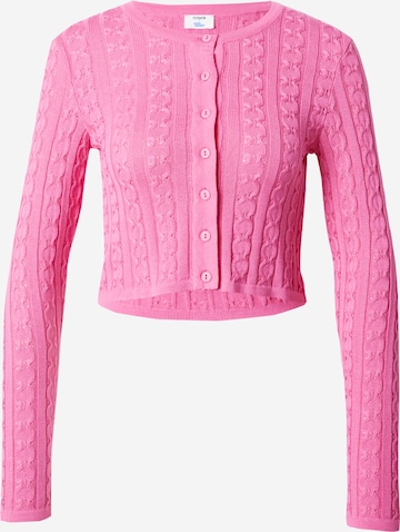 ABOUT YOU x Emili Sindlev Knit Cardigan 'Keela' in Pink: front