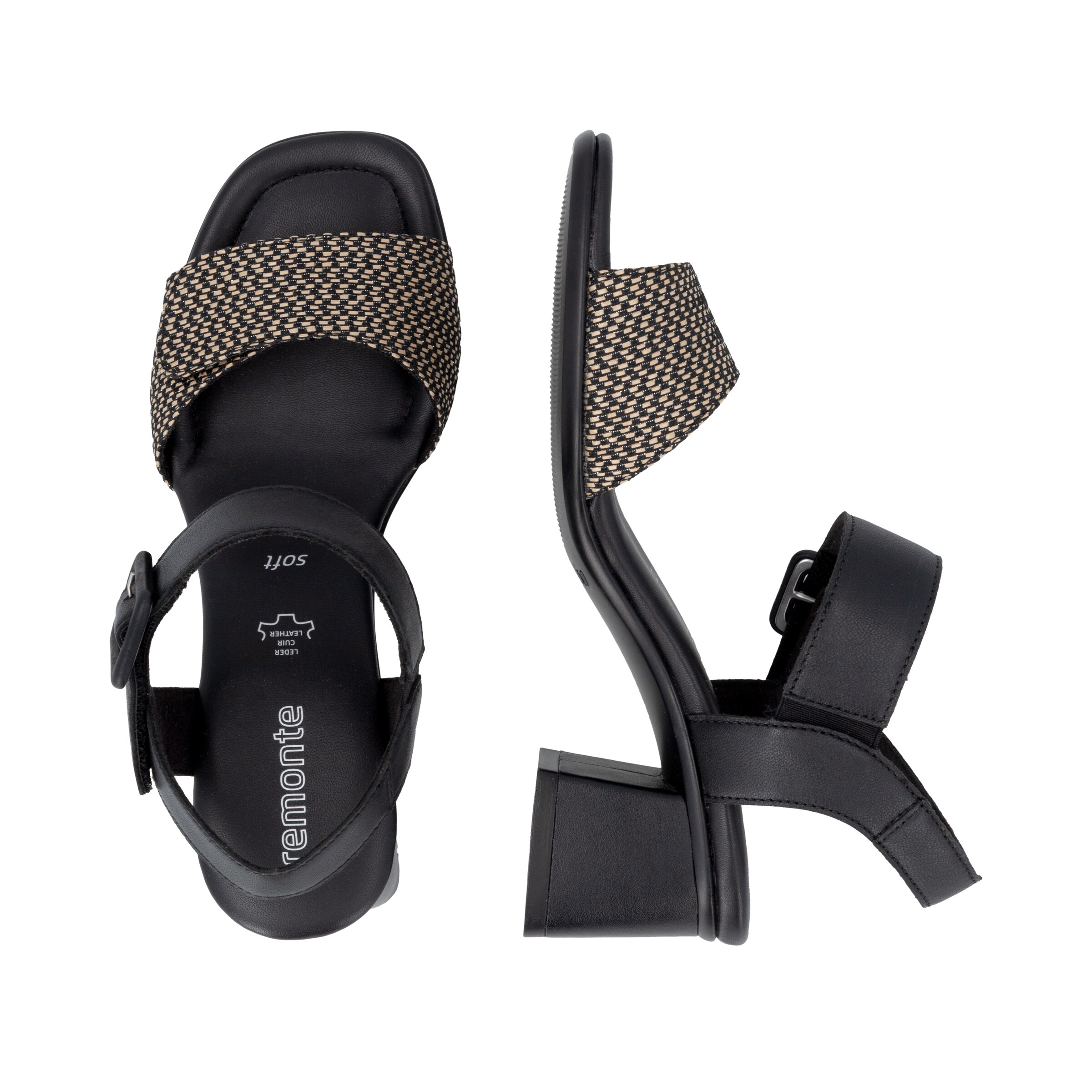 REMONTE Strap Sandals in Black