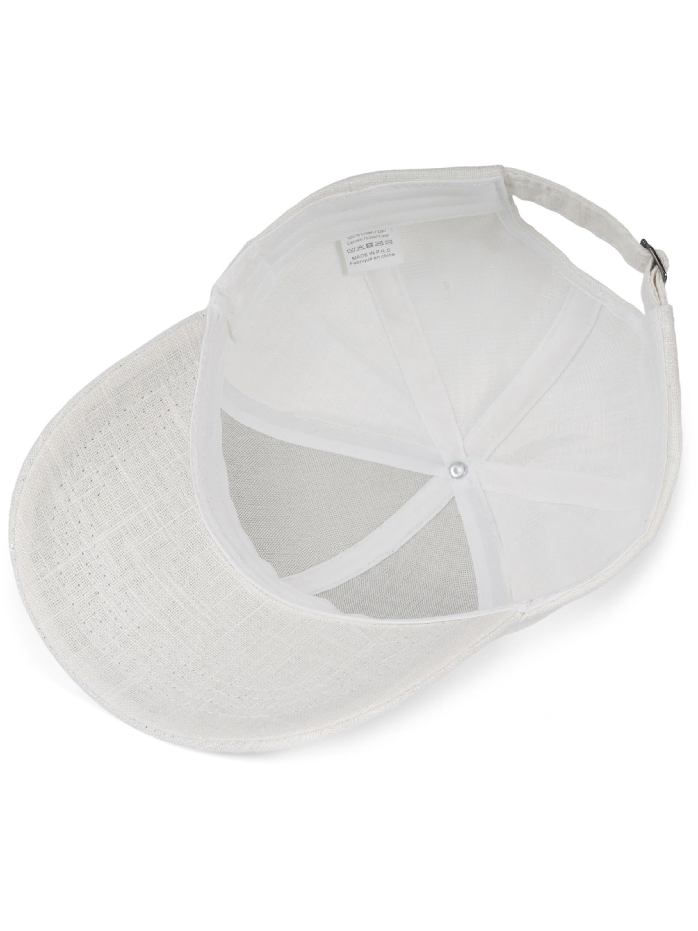 styleBREAKER Cap 'Leinen Baseball Cap' in White