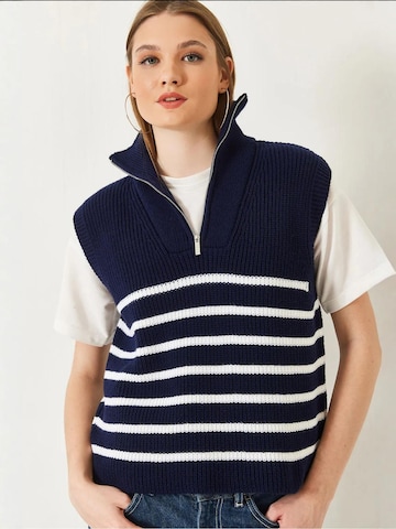 Pullover di Bianco Lucci in blu: frontale