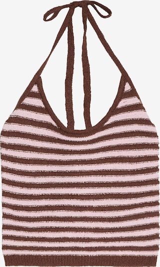 Bershka Neuletoppi koossa XS värissä tummanruskea / roosa, Tuotenäkymä