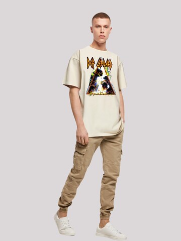 T-Shirt 'Def Leppard Hysteria' F4NT4STIC en beige