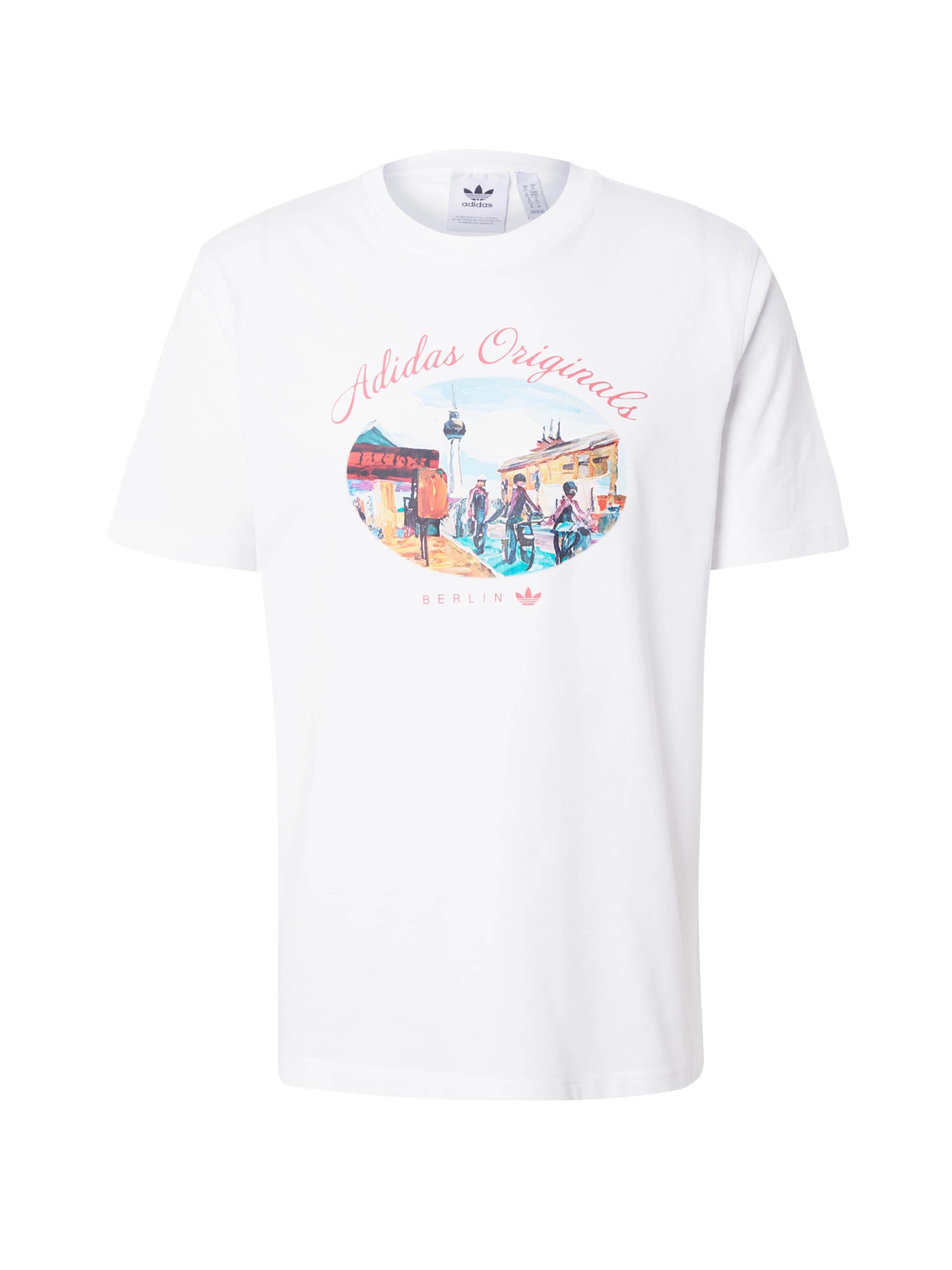 Tricou 'Berlinpaint' de la ADIDAS ORIGINALS pe alb: față