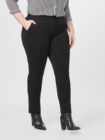 SAMOON Slimfit Pantalon 'Las Vegas' in Zwart: voorkant