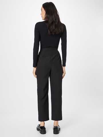 ABOUT YOU Tapered Pleat-Front Pants 'Meline' in Black