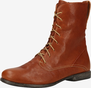 THINK! Lace-Up Ankle Boots in Brown: front