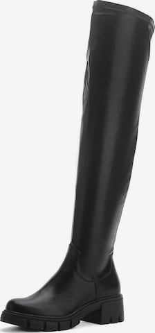 Elara Overknees in Schwarz: Vorderseite