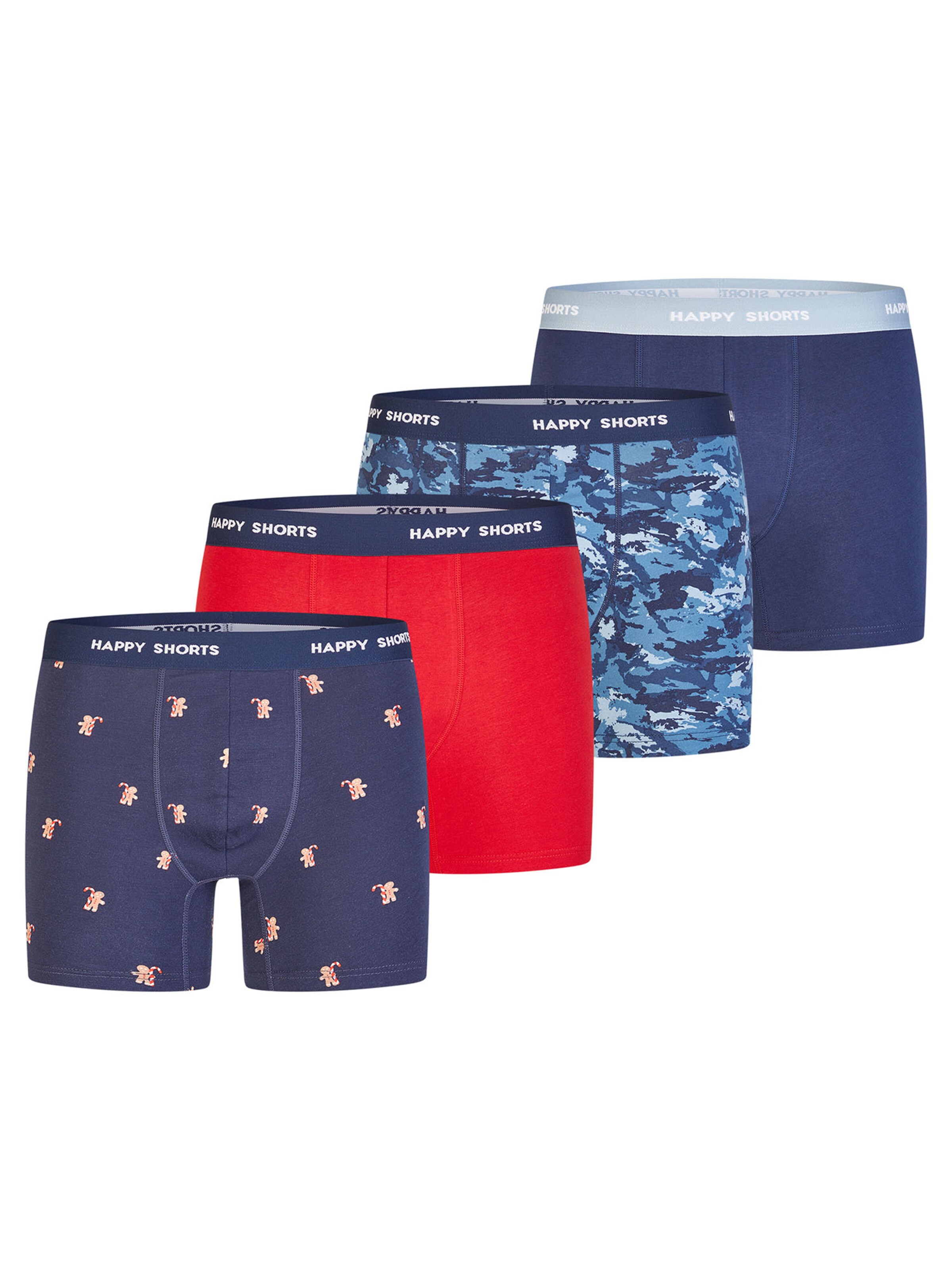 Happy Shorts Boxer ' Christmas ' in Blau: Vorderseite