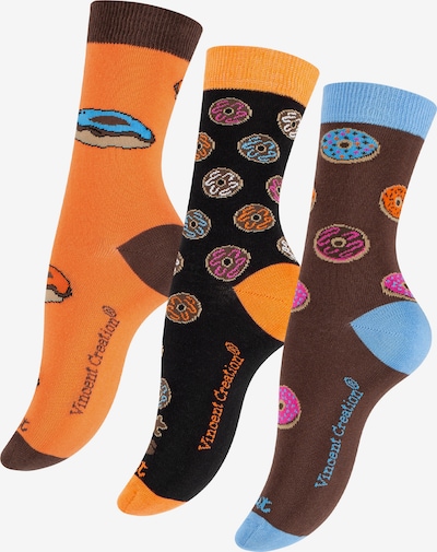Vincent Creation Socken 'Donuts' in royalblau / braun / orange / schwarz, Produktansicht