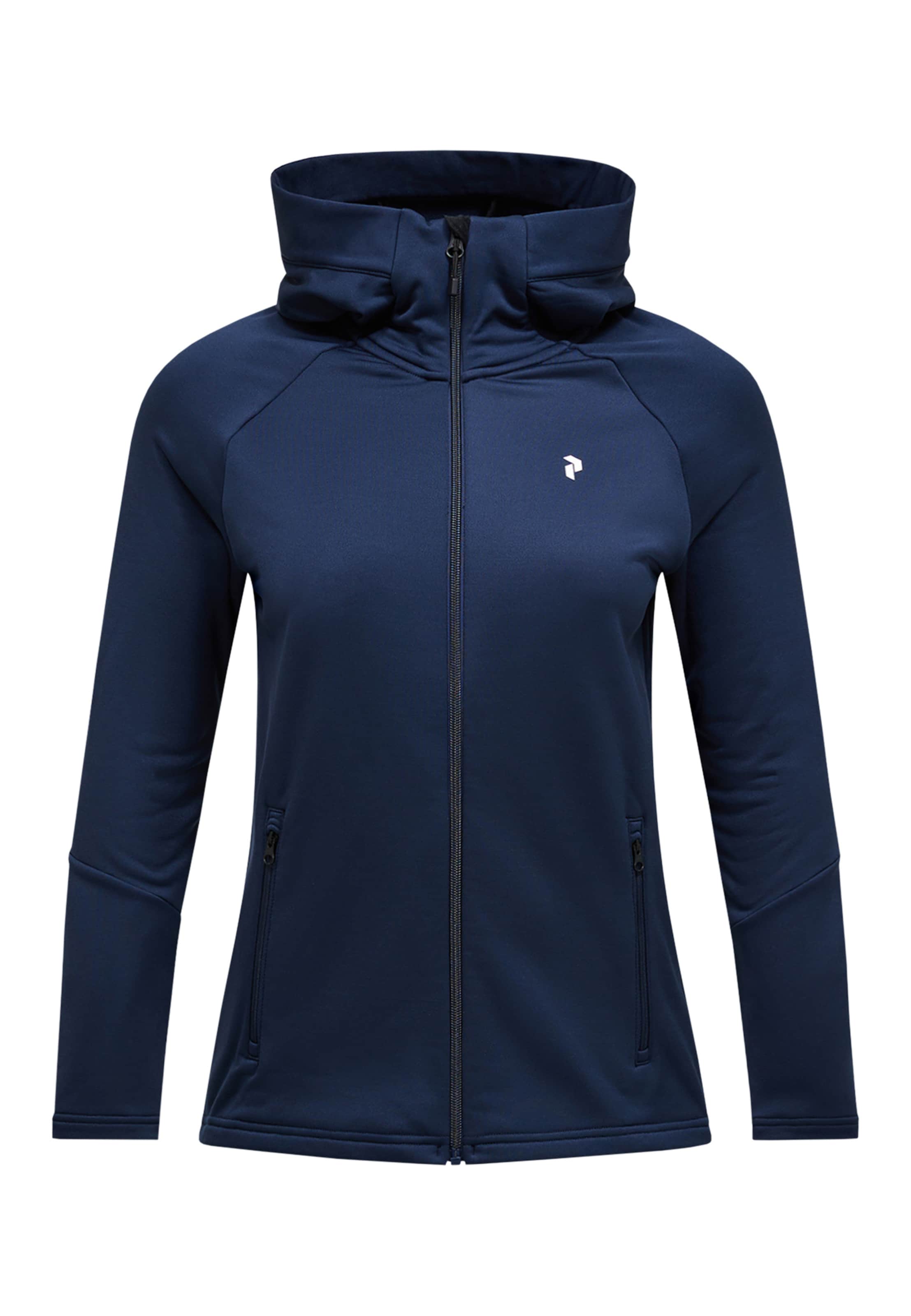 PEAK PERFORMANCE Fleecejacke W Rider Essentials Midlayer Zip Hood in Blau: Vorderseite