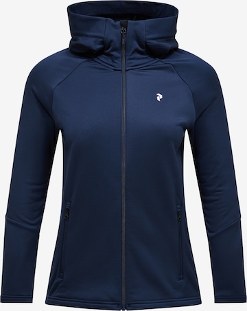 PEAK PERFORMANCE Fleecejacke W Rider Essentials Midlayer Zip Hood in Blau: Vorderseite