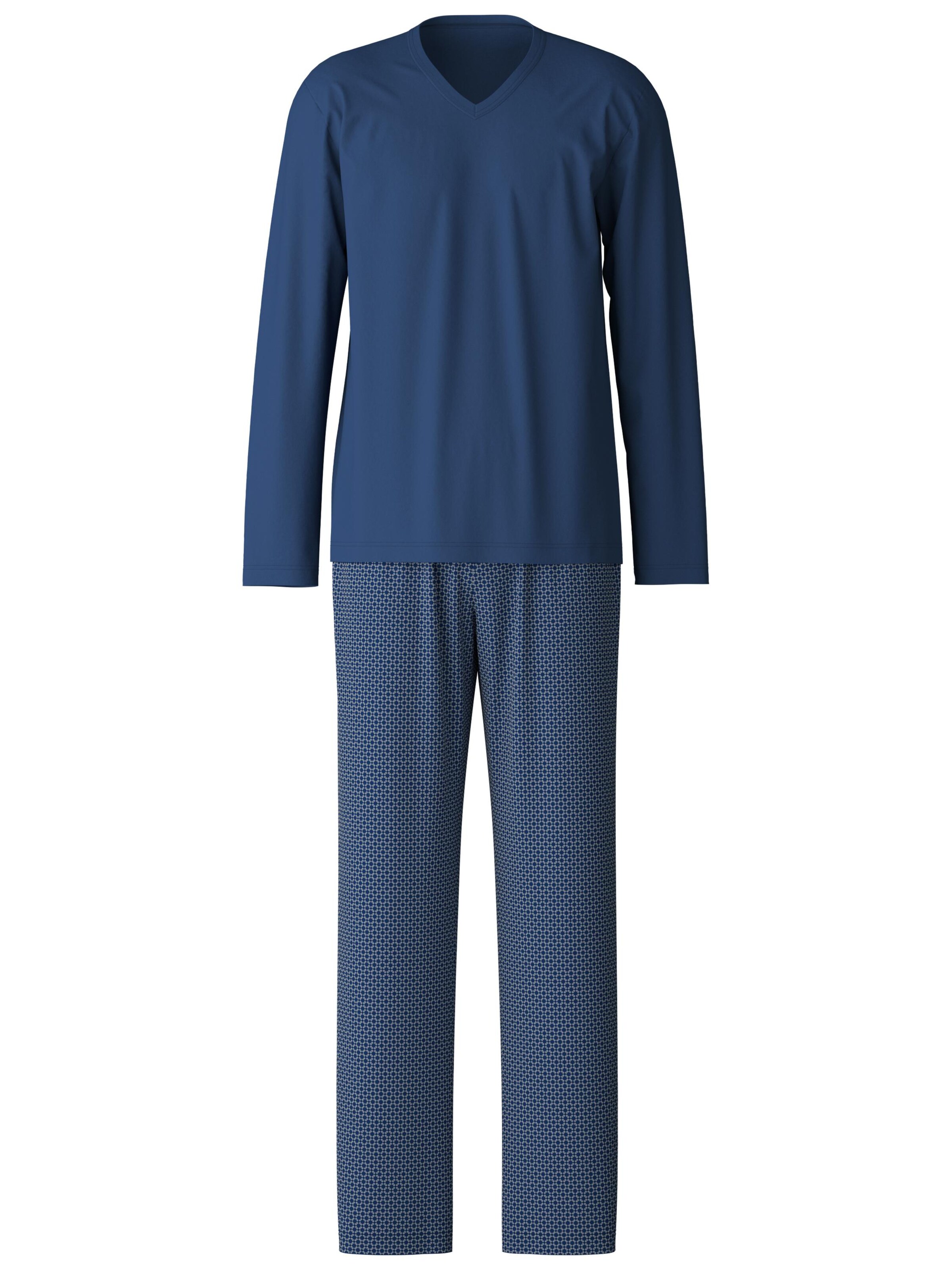 CALIDA Pyjama lang 'Cotton Special'‌‌ in Blau: Vorderseite